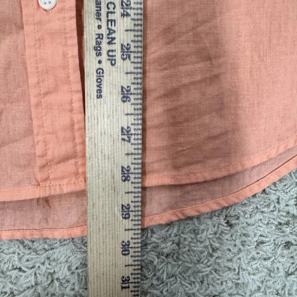 Gap Easy Shirt Orange Linen Blend Long Sleeve Button Up Shirt Women's M Coastal - Picture 6 of 9